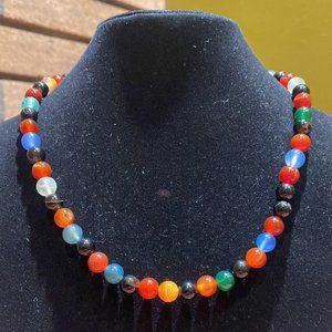 8MM Mixed Stones Bead Stretchy Cord Necklace/Bracelet/Anklet